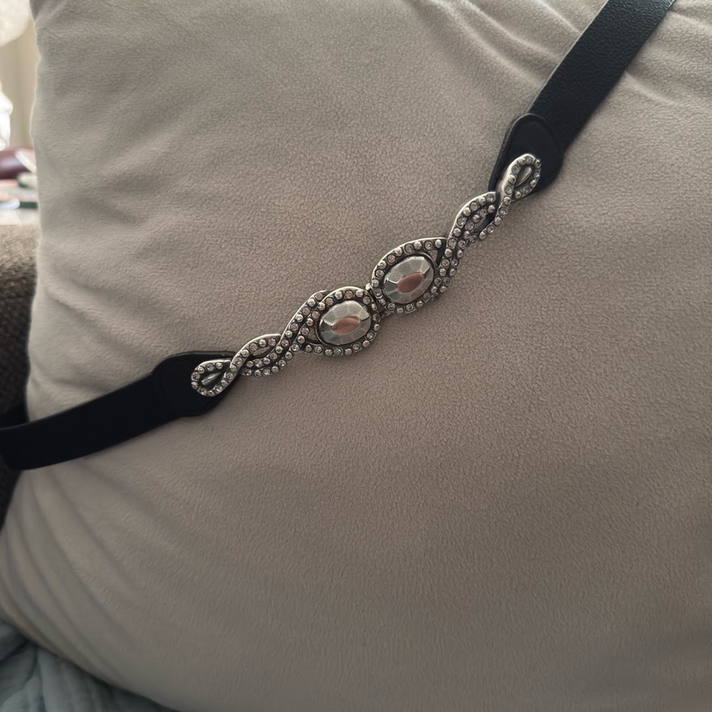 Chic Black and Silver Belt with Intricate Design